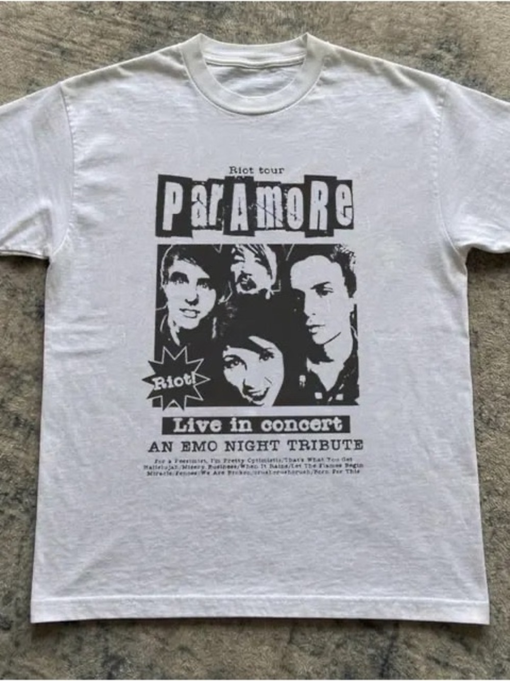 White Paramore T shirt